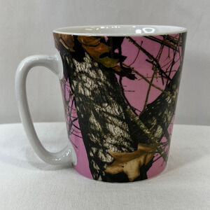 Coffee Mug Stoneware Mossy Oak Break Up Pink Woodland Camo New 15.8 Oz Heavy New